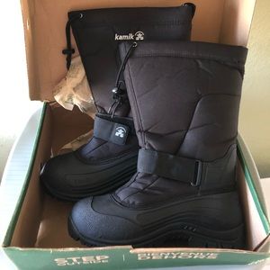 Kamik Mens Boots snow rain warm black tall